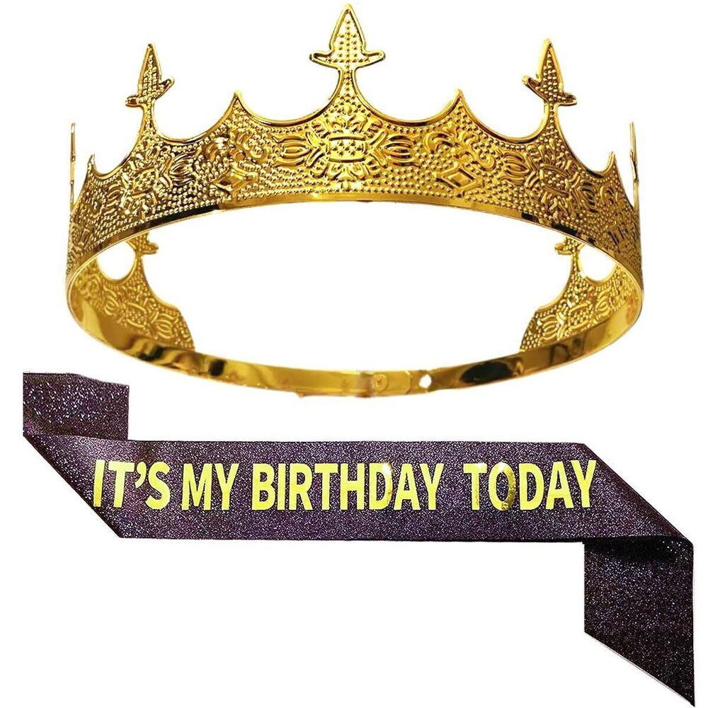 4830 Birthday Crown Headwear, Unisex Party Ribbon Decoration, Universal